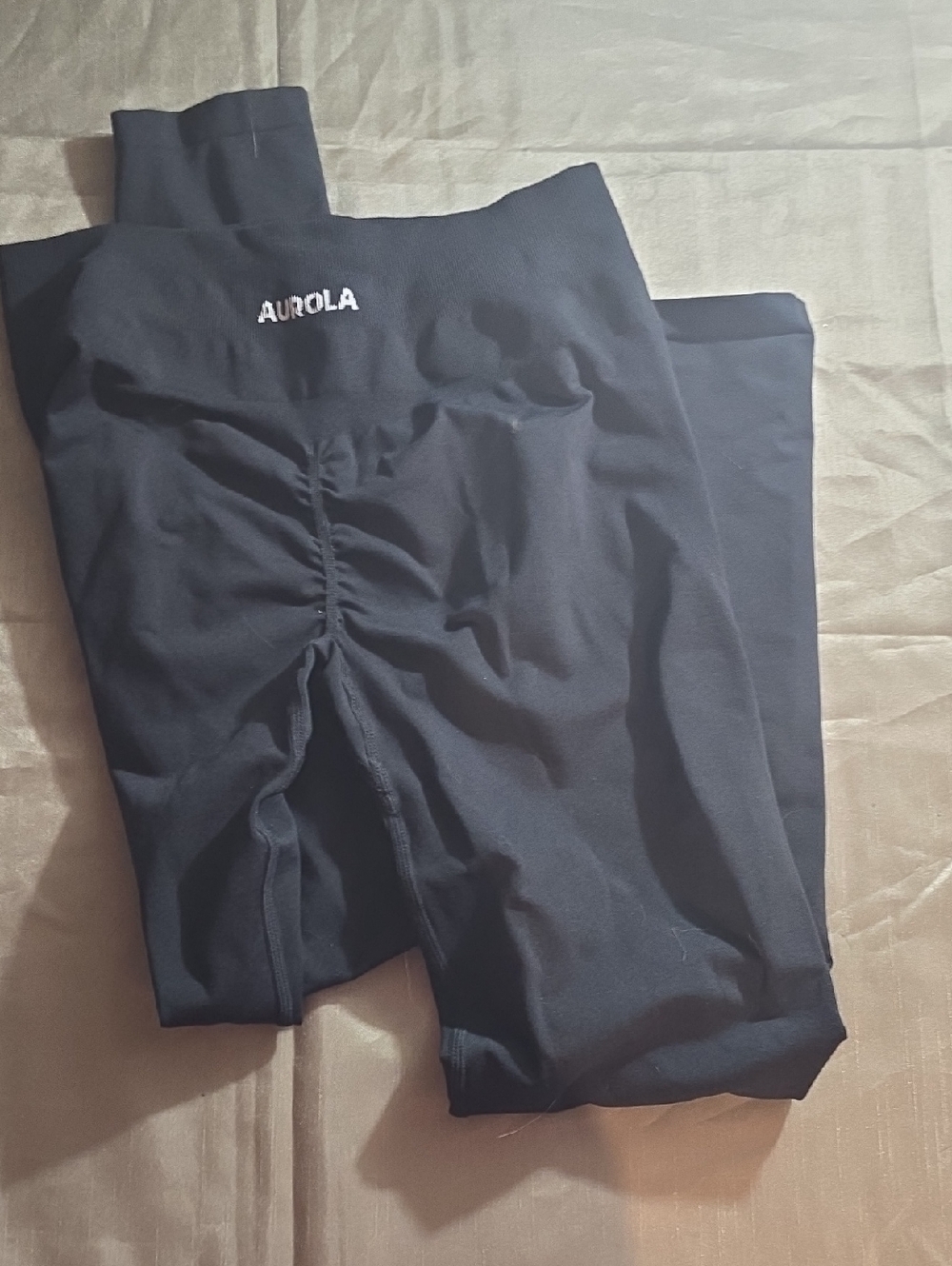 Aurola High-Rise Black Ruched Leggings